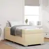 Image de Cadre De Lit Avec Matelas Crème 80 X 200 Cm Tissu Vidaxl
