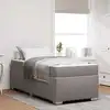 Image de Cadre De Lit Avec Matelas Taupe 90 X 190 Cm Tissu Vidaxl