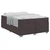 Image de Vidaxl cadre de lit avec matelas marron foncé 140 x 200 cm tissu