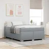 Image de vidaXL Cadre de lit avec matelas Gris clair 160 x 200 cm tissu 3399194