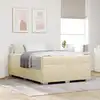 Image de Cadre De Lit Avec Matelas Crème 160 X 200 Cm Tissu Vidaxl
