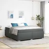 Image de vidaXL Cadre de lit avec matelas Gris foncé 180 x 200 cm tissu 3399202