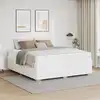 Image de Cadre De Lit Avec Matelas Blanc 180 X 200 Cm Tissu Vidaxl