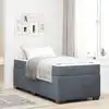 Image de Cadre De Lit Avec Matelas Gris Foncé 90 X 200 Cm Tissu Vidaxl