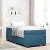 Image de Cadre De Lit Avec Matelas Bleu Foncé 100 X 200 Cm Tissu Vidaxl