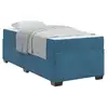 Image de Vidaxl cadre de lit avec matelas bleu foncé 100 x 200 cm tissu