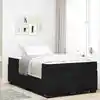 Image de Cadre De Lit Avec Matelas Noir 120 X 190 Cm Tissu Vidaxl