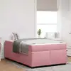 Image de Cadre De Lit Avec Matelas Rose 120 X 200 Cm Tissu Vidaxl
