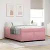 Image de Cadre De Lit Avec Matelas Rose 140 X 200 Cm Tissu Vidaxl
