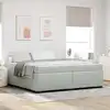 Image de Cadre De Lit Avec Matelas Gris Clair 200 X 200 Cm Tissu Vidaxl