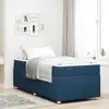 Image de Cadre De Lit Avec Matelas Bleu 80 X 200 Cm Tissu Vidaxl