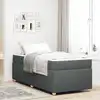 Image de Cadre De Lit Avec Matelas Gris Foncé 90 X 190 Cm Tissu Vidaxl
