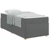 Image de Vidaxl cadre de lit avec matelas gris foncé 90 x 190 cm tissu
