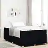 Image de Cadre De Lit Avec Matelas Noir 120 X 200 Cm Tissu Vidaxl