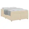 Image de Vidaxl cadre de lit avec matelas crème 160 x 200 cm tissu