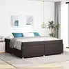 Image de Cadre De Lit Avec Matelas Marron Foncé 200 X 200 Cm Tissu Vidaxl