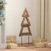 Image de Sapin De Noël Marron 90 Cm Bois De Teck Solide Vidaxl
