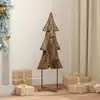 Image de Sapin De Noël Avec Support Marron 90 Cm Bois De Teck Solide Vidaxl