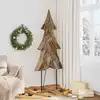 Image de Sapin De Noël Marron 181,5 Cm Bois De Teck Massif Vidaxl