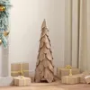 Image de vidaXL Sapin de Noël avec support Marron 80 cm Bois de teck solide 42017938