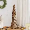 Image de Sapin De Noël Avec Support Marron 111 Cm Bois De Teck Solide Vidaxl