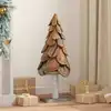 Image de Sapin De Noël Avec Support Marron 91 Cm Bois De Teck Solide Vidaxl