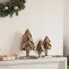 Image de Sapin De Noël Avec Support 3 Pcs Marron Bois De Teck Solide Vidaxl