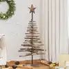 Image de Sapin De Noël Avec Support Marron 120 Cm Bois De Teck Solide Vidaxl