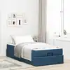 Image de Cadre De Lit Avec Matelas 2 Pcs Bleu Tissu Vidaxl