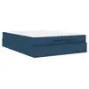 Image de Vidaxl cadre de lit avec matelas 2 pcs bleu tissu