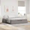 Image de Cadre De Lit Avec Matelas 2 Pcs Taupe Tissu Vidaxl