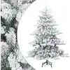 Image de Sapin De Noël Artificiel À Branches Pliantes, Duveteux De Neige Vidaxl