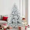 Image de Sapin De Noël Artificiel À Branches Pliantes, Duveteux De Neige Vidaxl