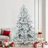 Image de Sapin De Noël Artificiel À Branches Pliantes, Duveteux De Neige Vidaxl