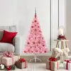 Image de Sapin De Noël Artificiel Pré-éclairé Rose 120 Cm Pvc Vidaxl