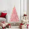 Image de Sapin De Noël Artificiel Pré-éclairé Rose 120 Cm Pvc Vidaxl