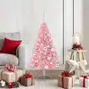 Image de Sapin De Noël Artificiel Pré-éclairé Rose 120 Cm Pvc Vidaxl