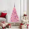 Image de Sapin De Noël Artificiel Pré-éclairé Rose 120 Cm Pvc Vidaxl