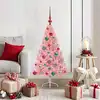 Image de Sapin De Noël Artificiel Pré-éclairé Rose 120 Cm Pvc Vidaxl