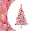 Image de Vidaxl sapin artificiel pré-éclairé rose 120 cm pvc