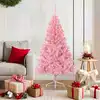 Image de Sapin De Noël Artificiel Pré-éclairé Rose 150 Cm Pvc Vidaxl