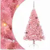 Image de Vidaxl sapin artificiel pré-éclairé rose 150 cm pvc