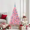 Image de Sapin De Noël Artificiel Pré-éclairé Rose 150 Cm Pvc Vidaxl