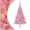 Image de Vidaxl sapin artificiel pré-éclairé rose 150 cm pvc