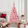 Image de Sapin De Noël Artificiel Pré-éclairé Rose 150 Cm Pvc Vidaxl