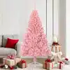 Image de Sapin De Noël Artificiel Pré-éclairé Rose 180 Cm Pvc Vidaxl