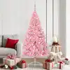 Image de Sapin De Noël Artificiel Pré-éclairé Rose 180 Cm Pvc Vidaxl