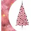 Image de Sapin De Noël Artificiel Pré-éclairé Rose 210 Cm Pvc Vidaxl