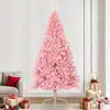 Image de Sapin De Noël Artificiel Pré-éclairé Rose 240 Cm Pvc Vidaxl