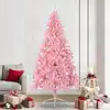 Image de Sapin De Noël Artificiel Pré-éclairé Rose 240 Cm Pvc Vidaxl